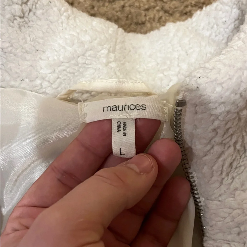 Maurices Women's White Teddy Jacket - Picture 2 of 4